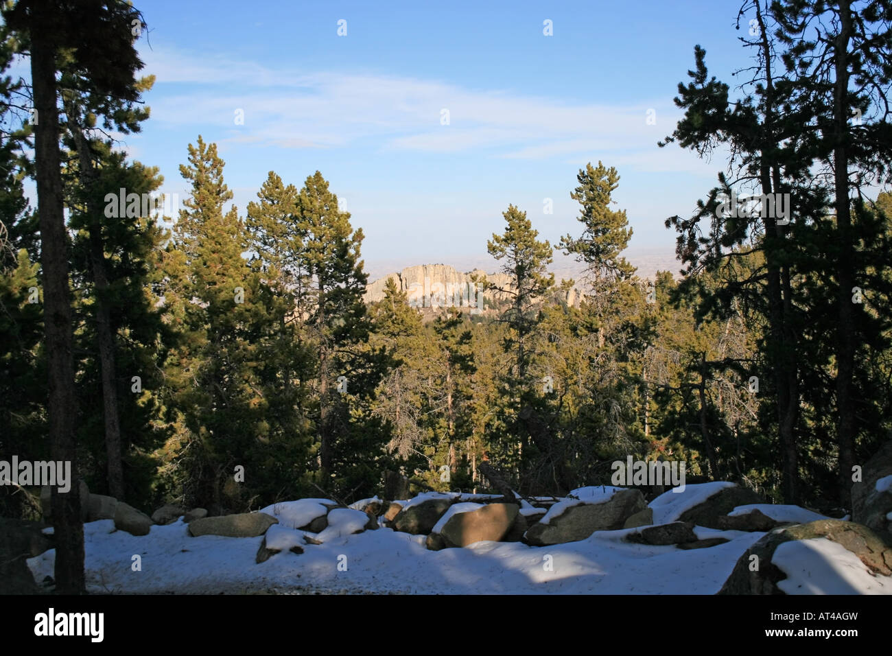 Le rocce in Pole porta sul sentiero di Penrose storia di cui sopra, Wyoming USA Foto Stock