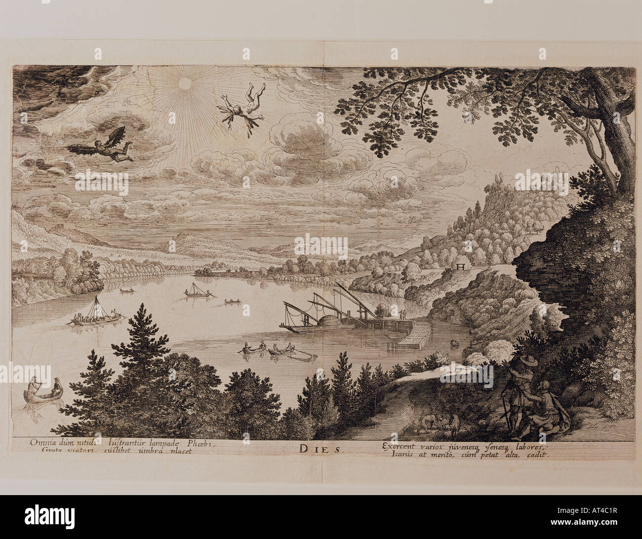 Belle arti, Merian Matthaeus, il Vecchio (1593 - 1650), scheda statistica, 'giorno', attacco, Bad Schwalbach, 1624, collezione privata, , artista del diritto d'autore non deve essere cancellata Foto Stock