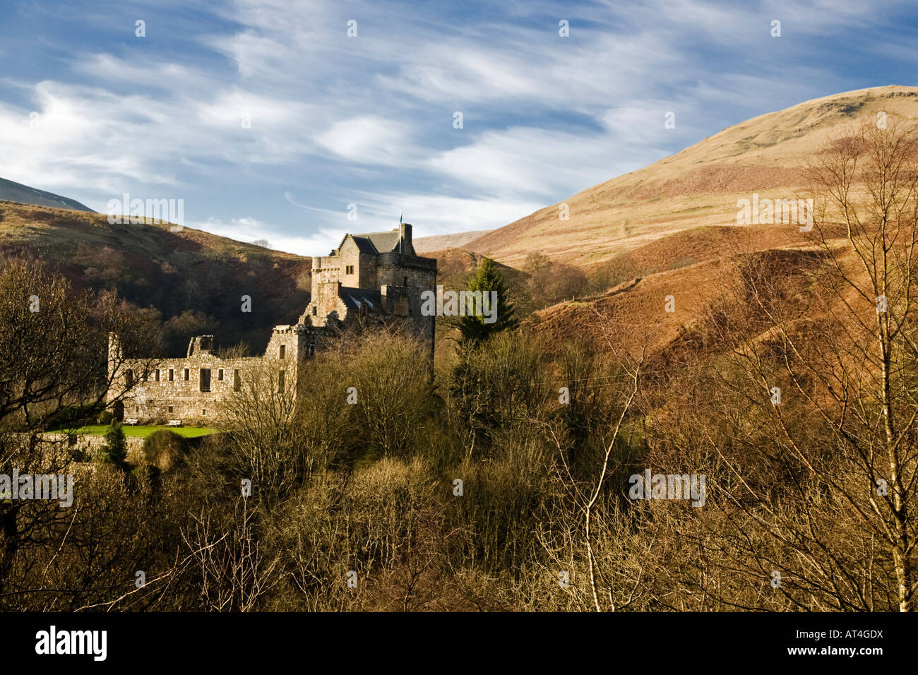 Castle Campbell una volta conosciuto come Castello Gloom Dollar Glen Clackmannanshire Scozia Scotland Foto Stock