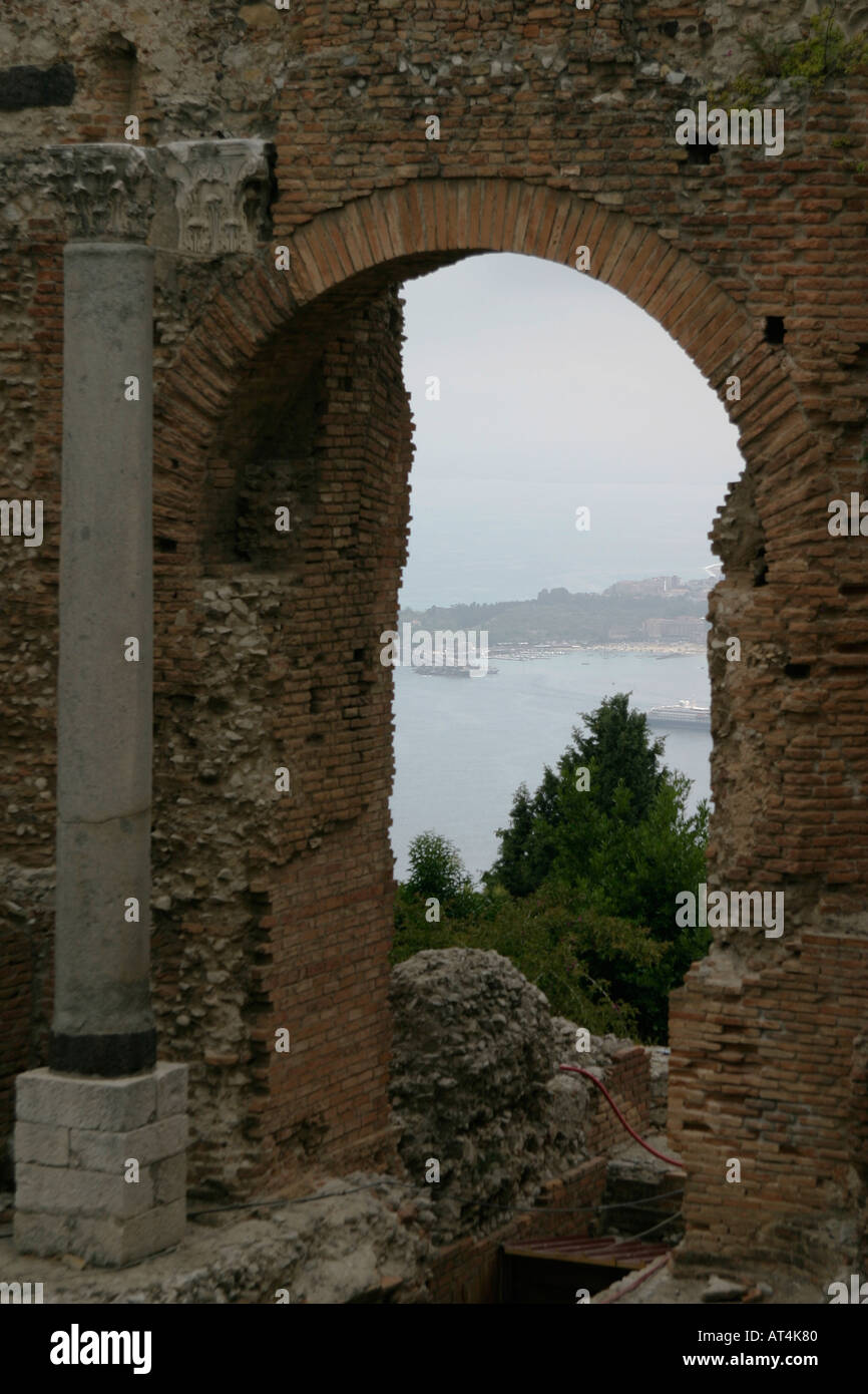 Teatro Greco di Taormina Foto Stock