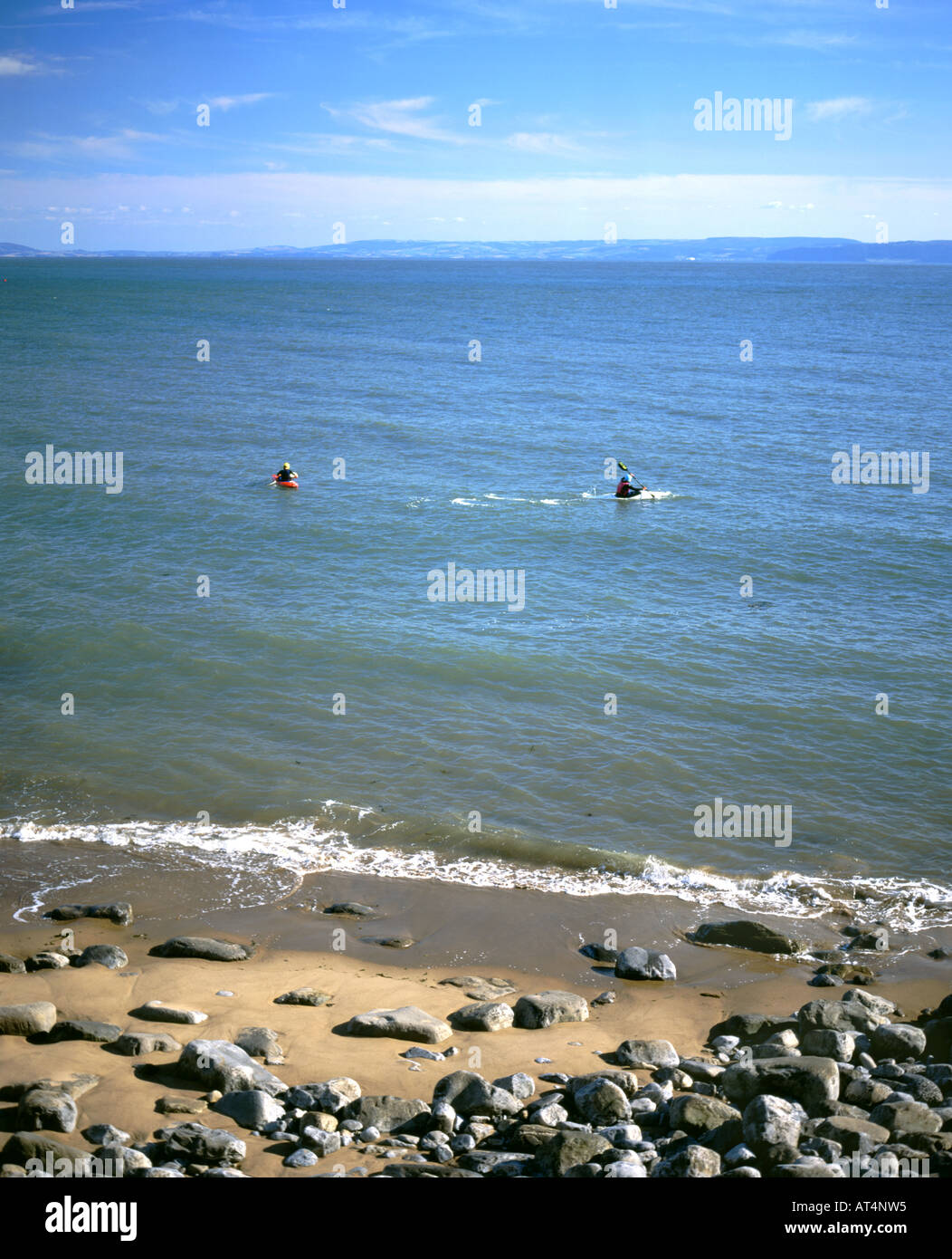 Kayak di mare st donats glamorgan heritage coast Vale of Glamorgan South wales cymru Foto Stock