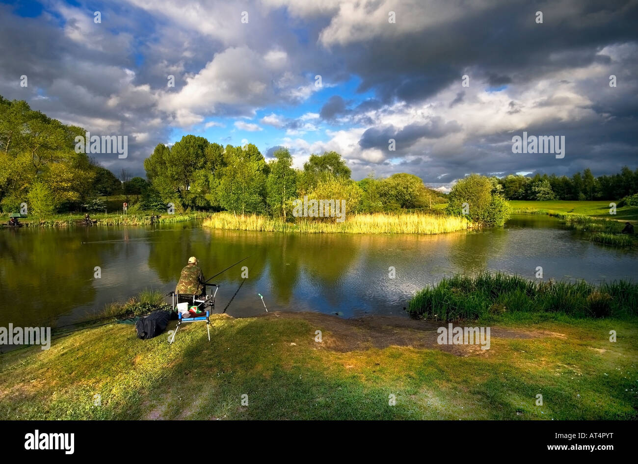 Darfield laghetto da pesca nel South Yorkshire Regno Unito Foto Stock