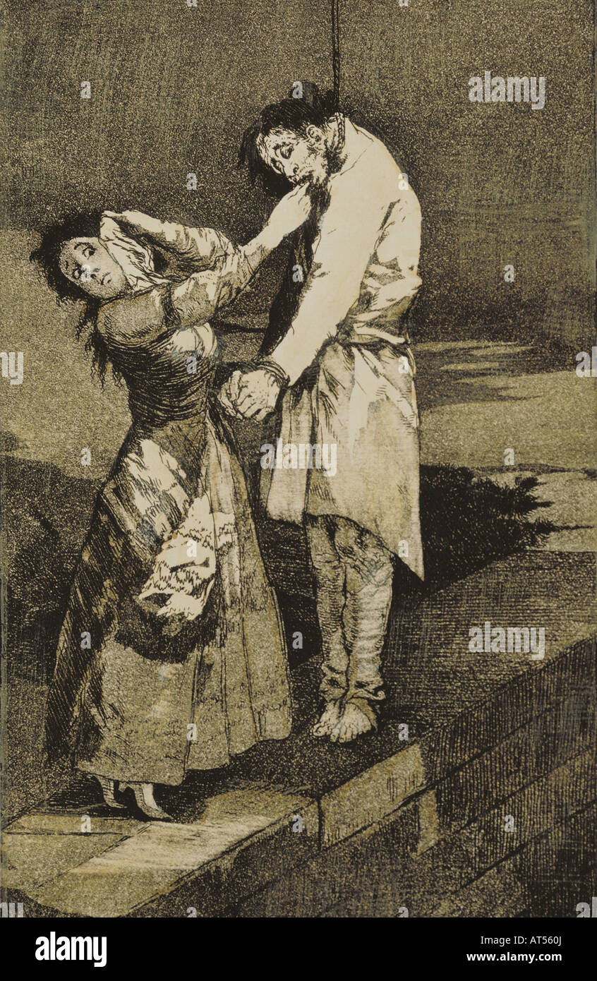 Belle arti, Goya y Lucientes, Francisco de (1746 - 1828), grafica, attacco, 'A caza de dientes' (fuori a caccia di denti), dalla serie, artista del diritto d'autore non deve essere cancellata Foto Stock