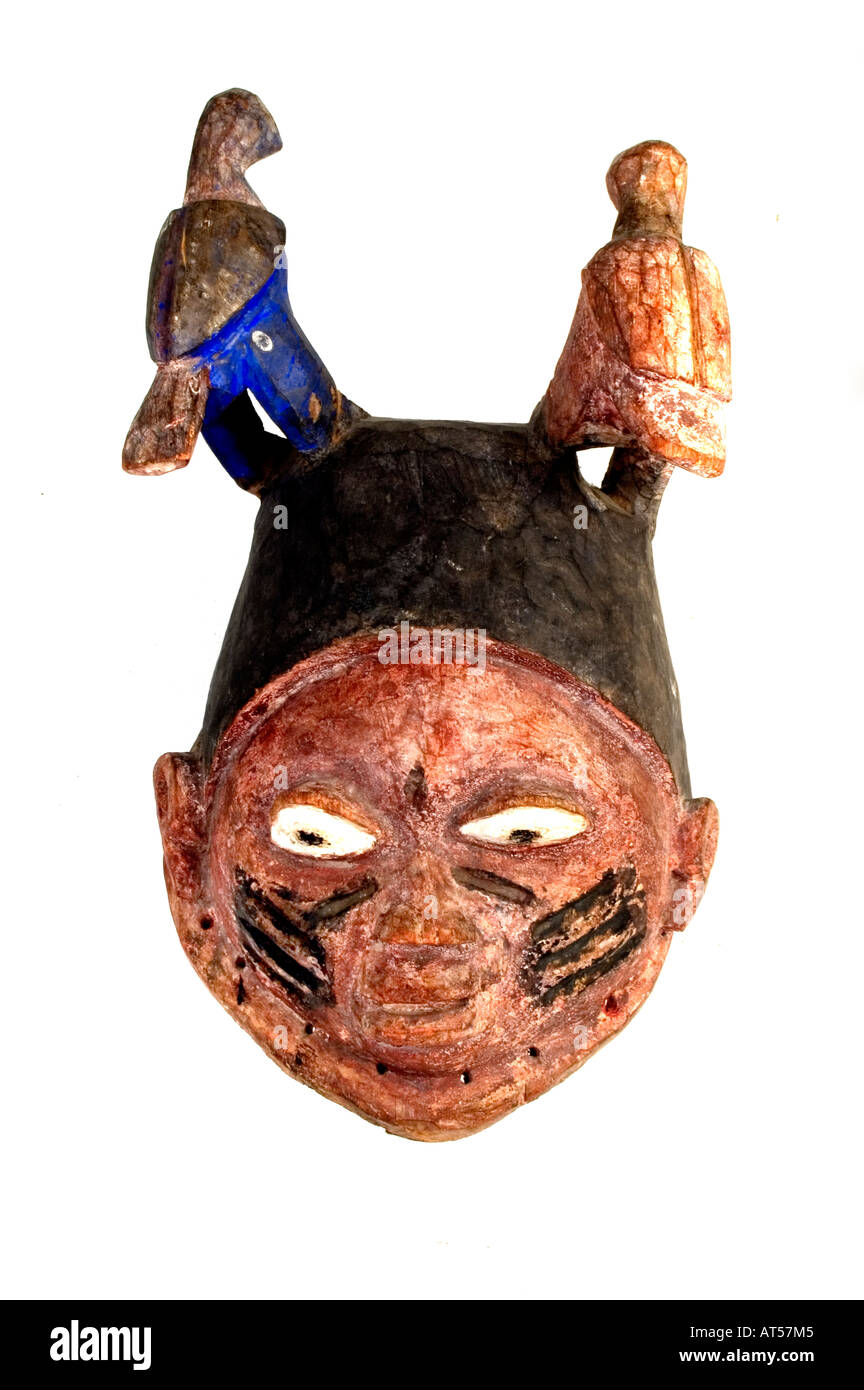 Yoruba maschera Gelede Nigeria Africa africana Yoruba Mask magia rituale mistero Foto Stock
