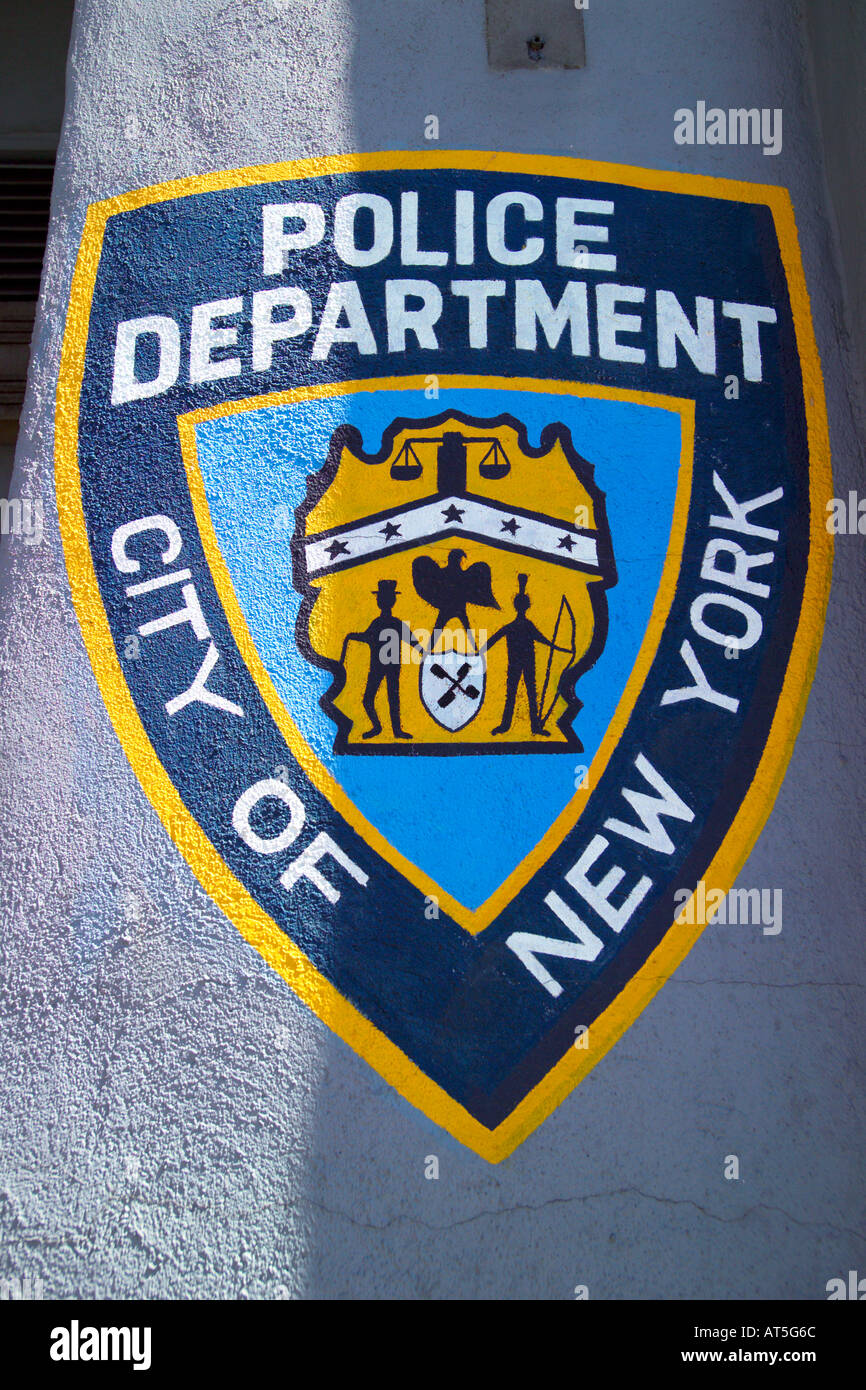 Segno NYPD New York Foto Stock