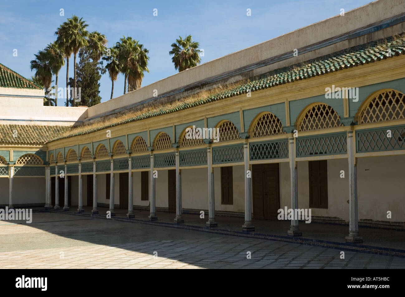 Il Marocco Marrakech Palazzo Bahia i chiostri delle concubine harem quarti cortile Foto Stock