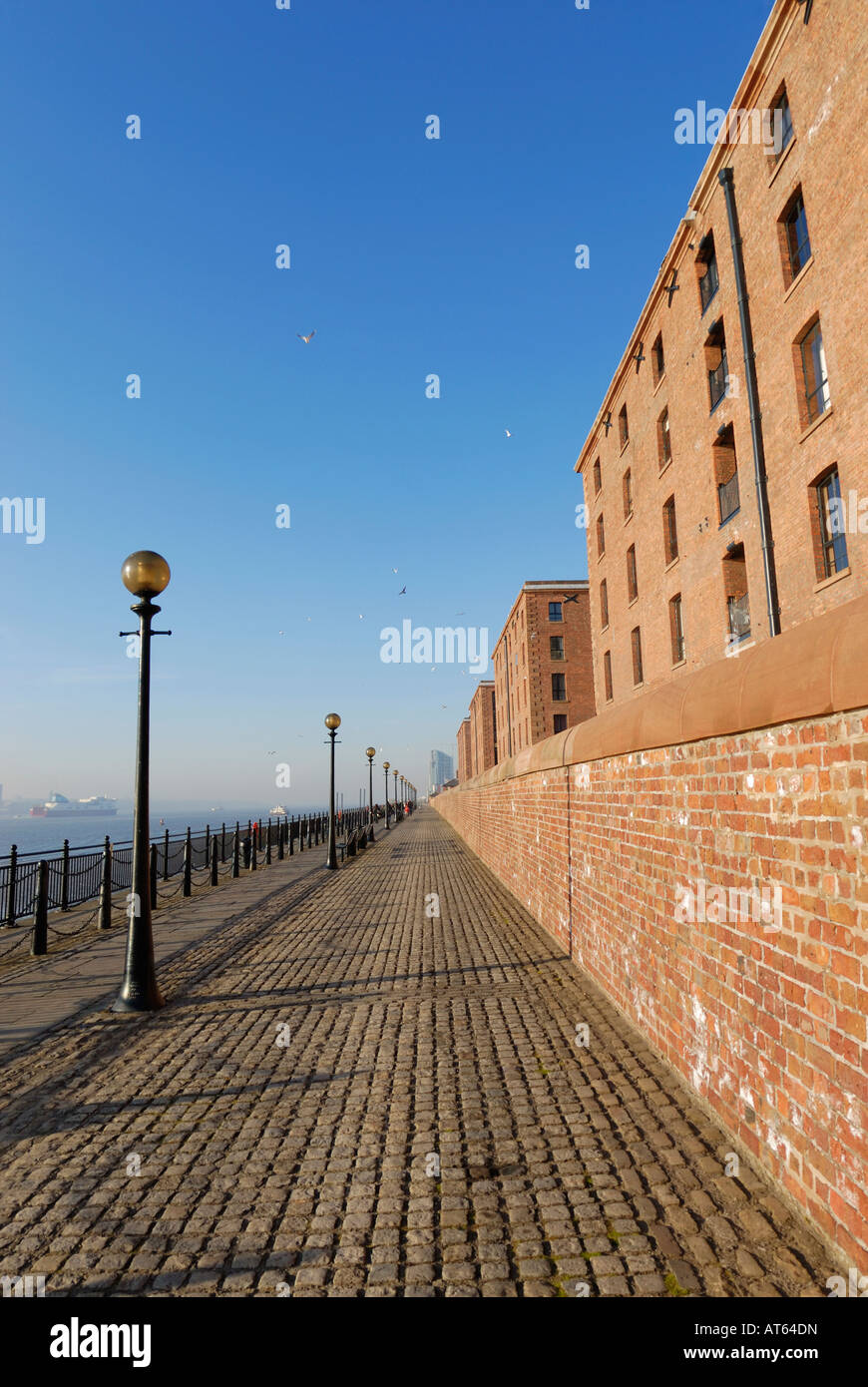 Lungomare presso il Liverpool attrazione turistica del rigenerato Albert Dock. Foto Stock