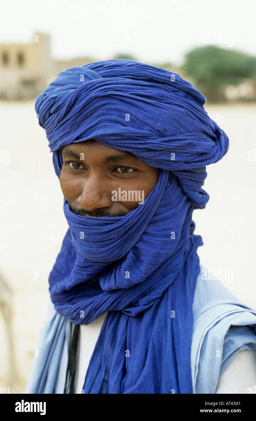 Uomo Tuareg, Timbuktu (Tombouctou), Mali Foto Stock
