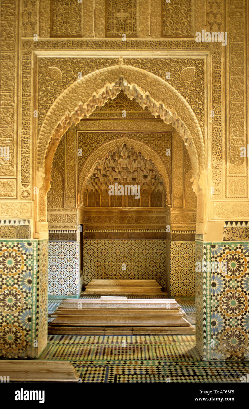 Tombe Saadiane, Marrakech, Marocco Foto Stock