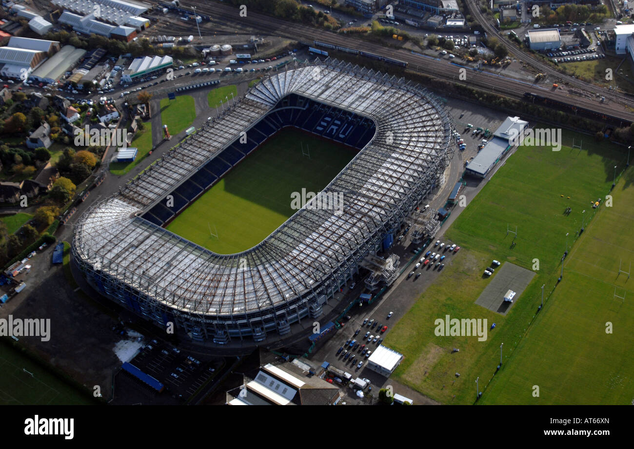 Riprese aeree del rugby Murrayfield Stadium EDINBURGH Foto Stock