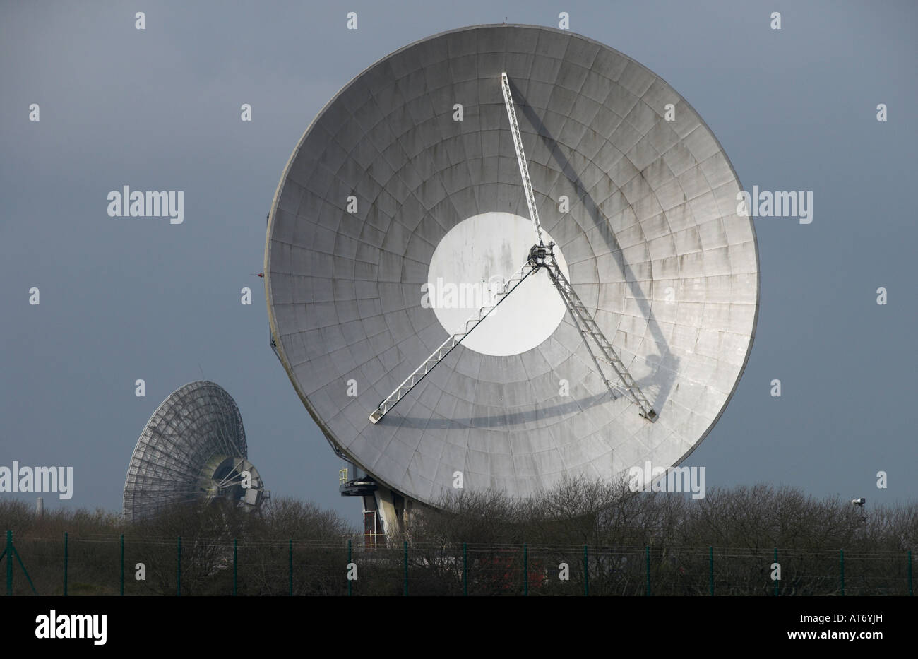 Parabola satellitare a Goonhilly in groppa la stazione di terra Cornwall Inghilterra REGNO UNITO Foto Stock