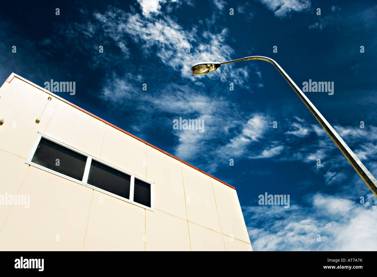 Paesaggio urbano Nuova Zelanda rotto street light Foto Stock