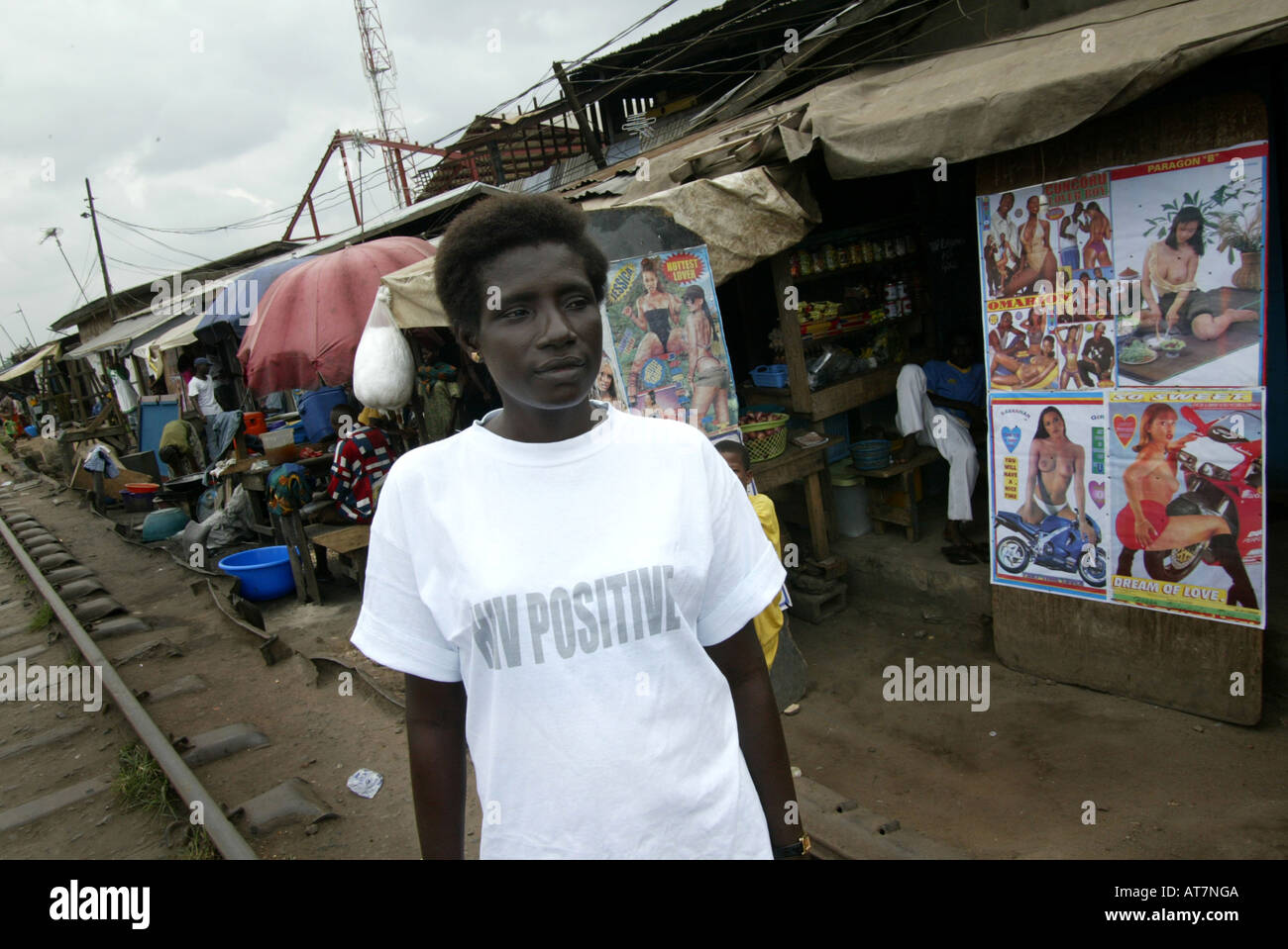 In Lagos numerose sono le persone contagiate dal virus dell AIDS. Gli attivisti venuti per migliori diritti e il libero accesso ai farmaci ARV Foto Stock