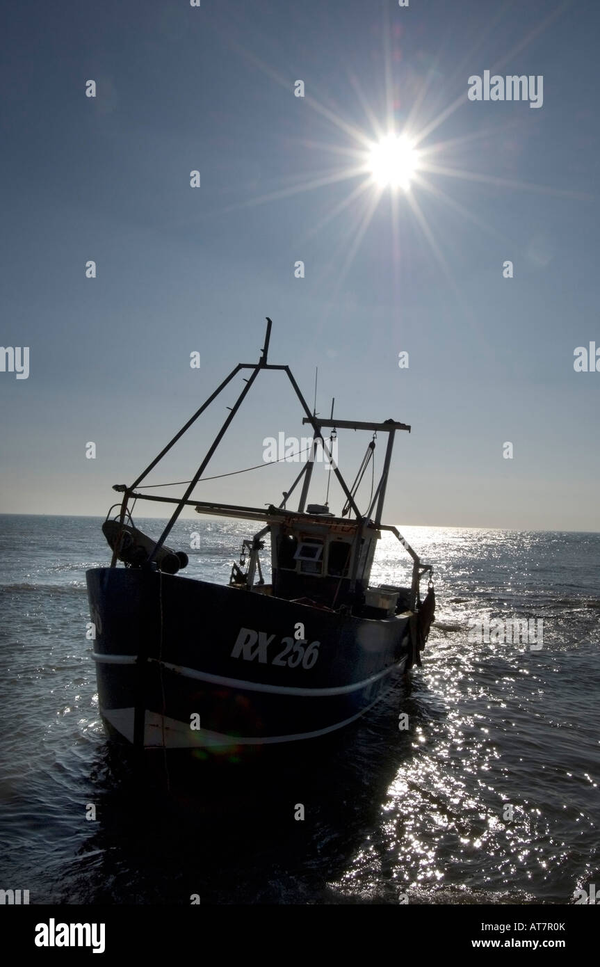 La Segale registrato barca da pesca RX256 voce a casa dopo la pesca al largo della costa del Sussex. Foto Stock