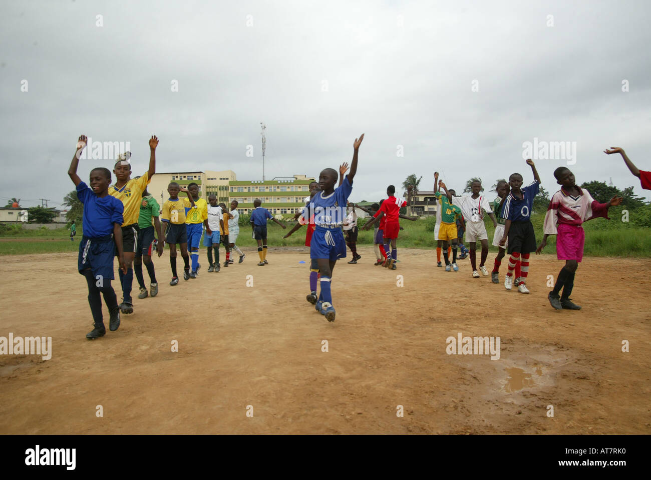 In Lagos molti giovani talenti del calcio vuole aderire all'organizzazione gatti. Il loro obiettivo è quello di raggiungere la nazionale di calcio Foto Stock