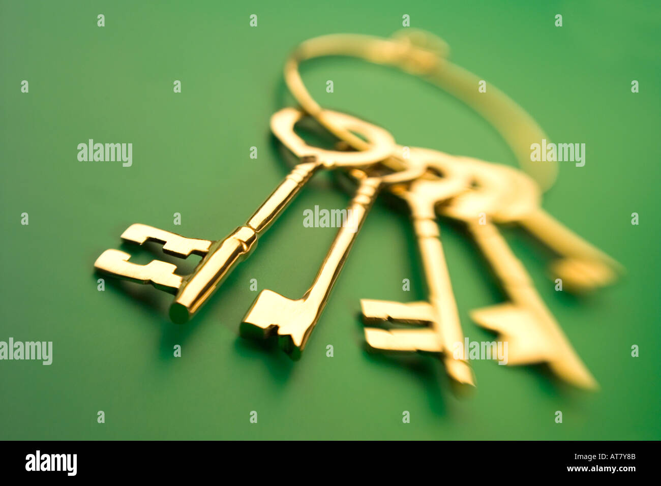 Bronzo chiavi in ottone Foto Stock