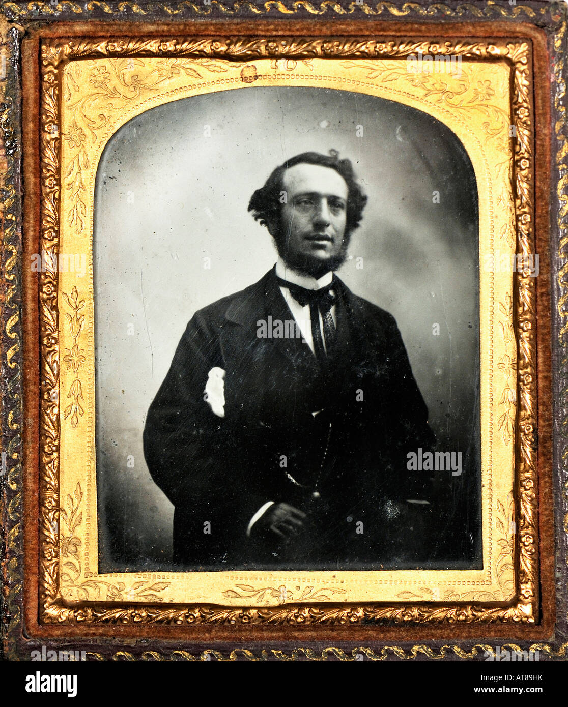 Un Victorian 1850s Daguerreotype fotografia di un uomo Foto Stock