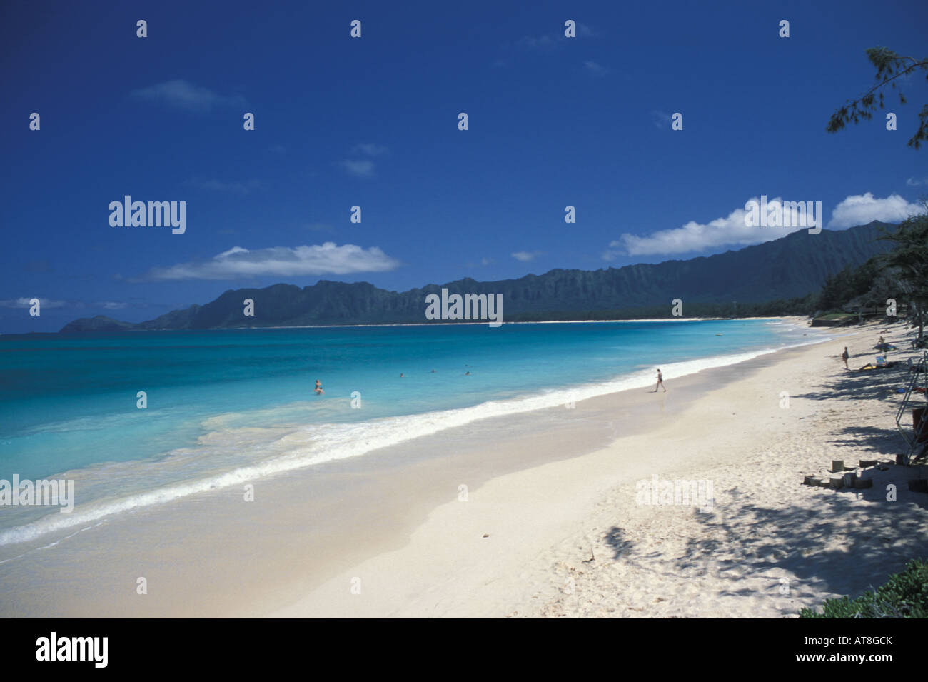 Waimanalo beach park, Isola Windward di Oahu Foto Stock