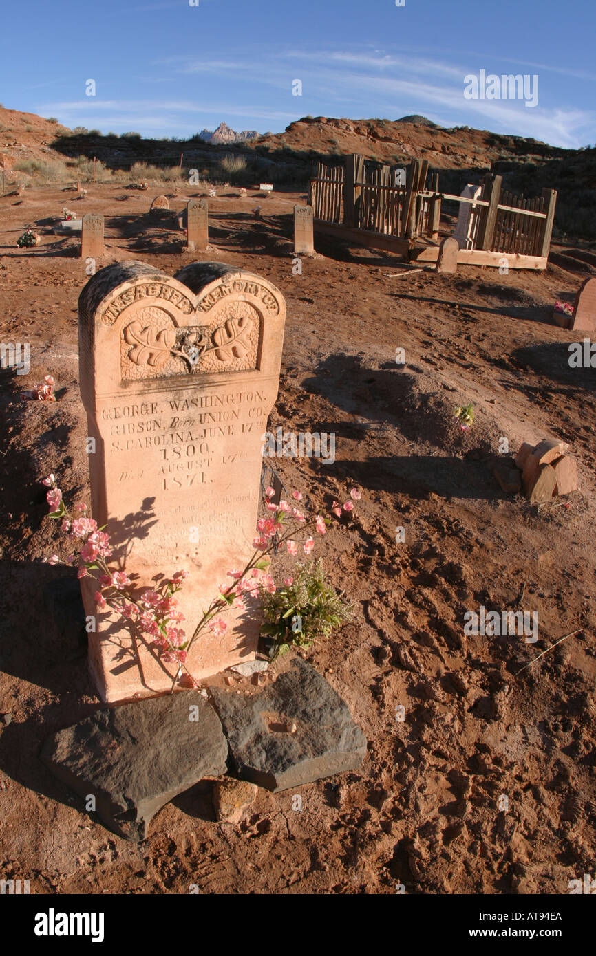 Grave Grafton cimitero di Ghost Town Rockville Washington County UT Foto Stock