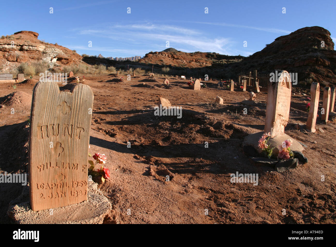 Graves Grafton cimitero di Ghost Town Rockville Washington County UT Foto Stock