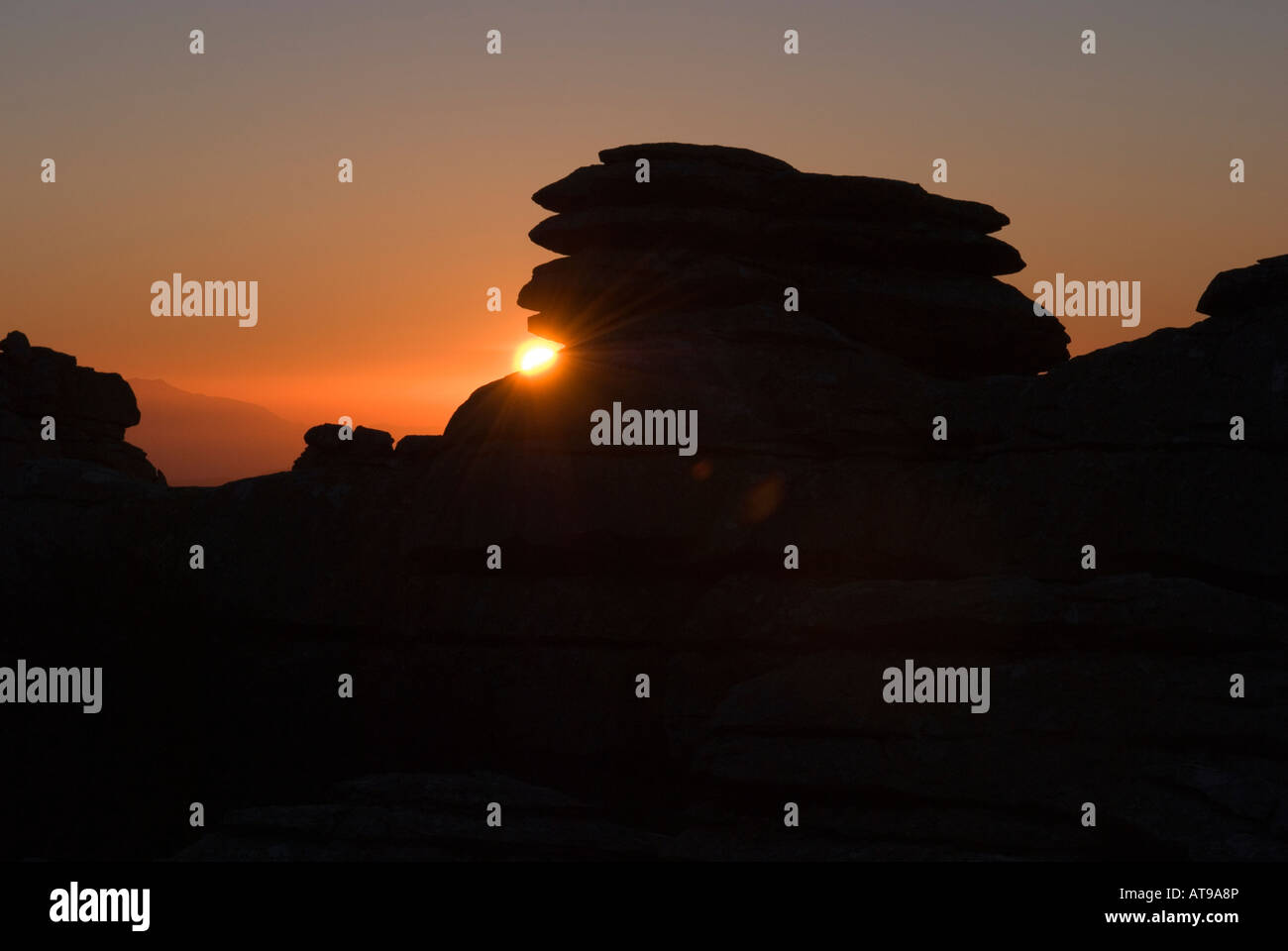 Sunrise a El Torcal, Andalusia, Spagna Foto Stock
