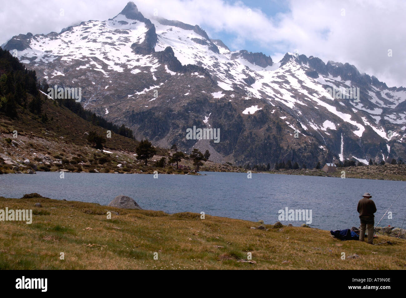 Neouvielle in francese PyreneesLac d' Aumar e Pic de Foto Stock