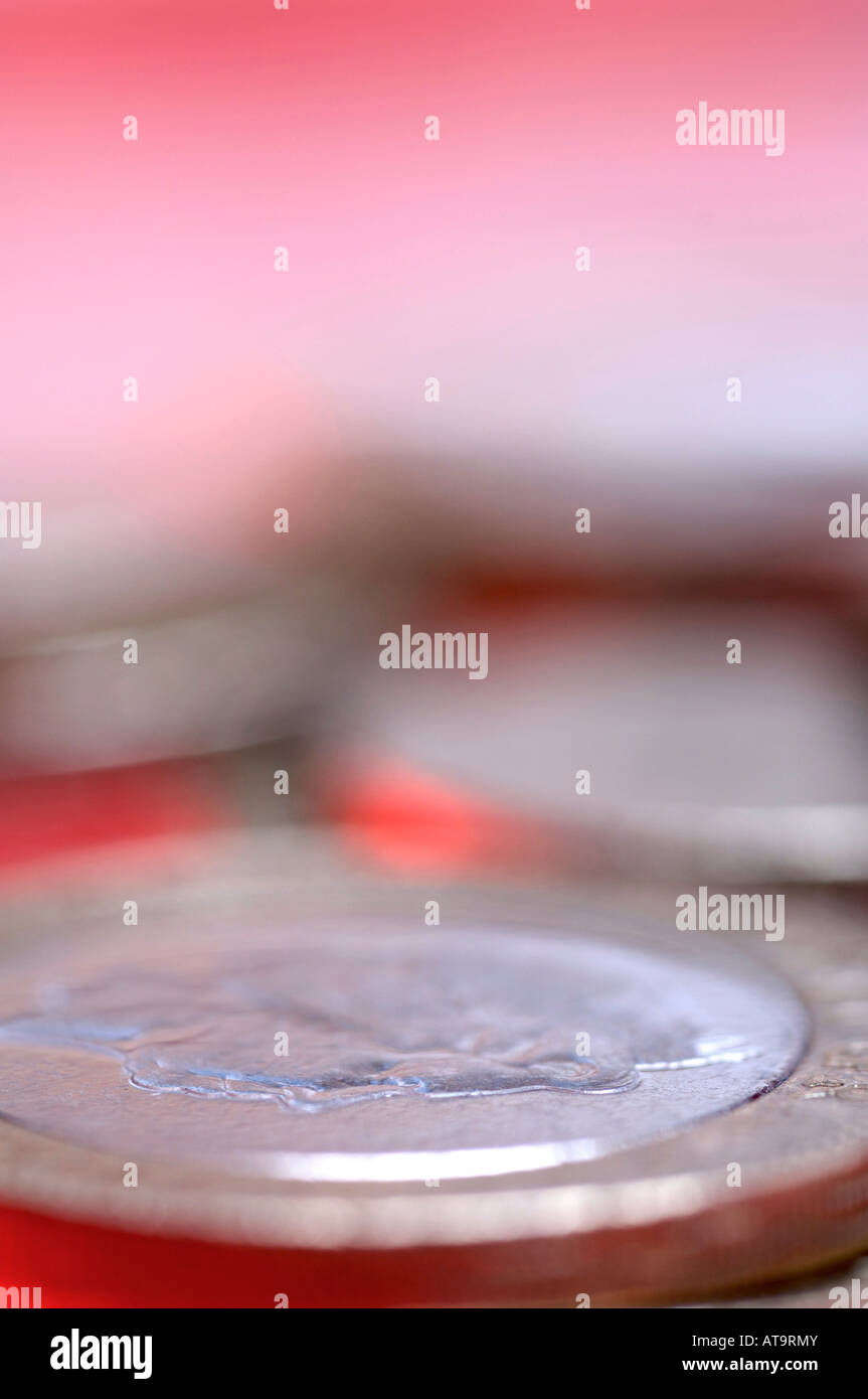 Coin, due,lb,moneta,monete,soldi,sterling,astratta, Foto Stock