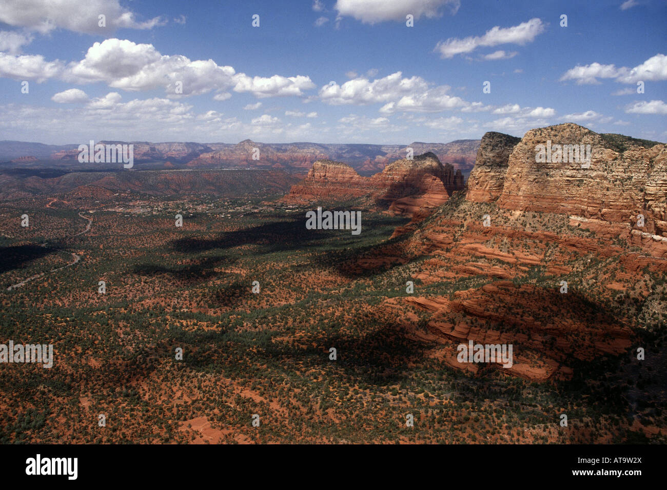 Vista aerea di Sedona, in Arizona, Stati Uniti d'America Foto Stock