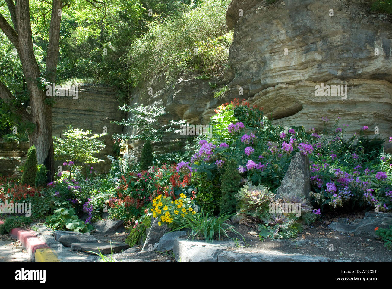 Harding Molla, Pocket Park, Spring Street a Eureka Springs monti Ozark Arkansas Foto Stock