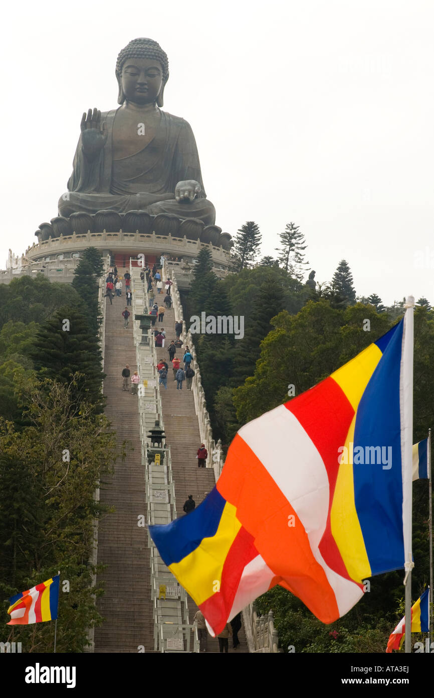 Tian Tan Buddha, di Ngong Ping, Lantau, Hong Kong, Repubblica Popolare di Cina. Foto Stock