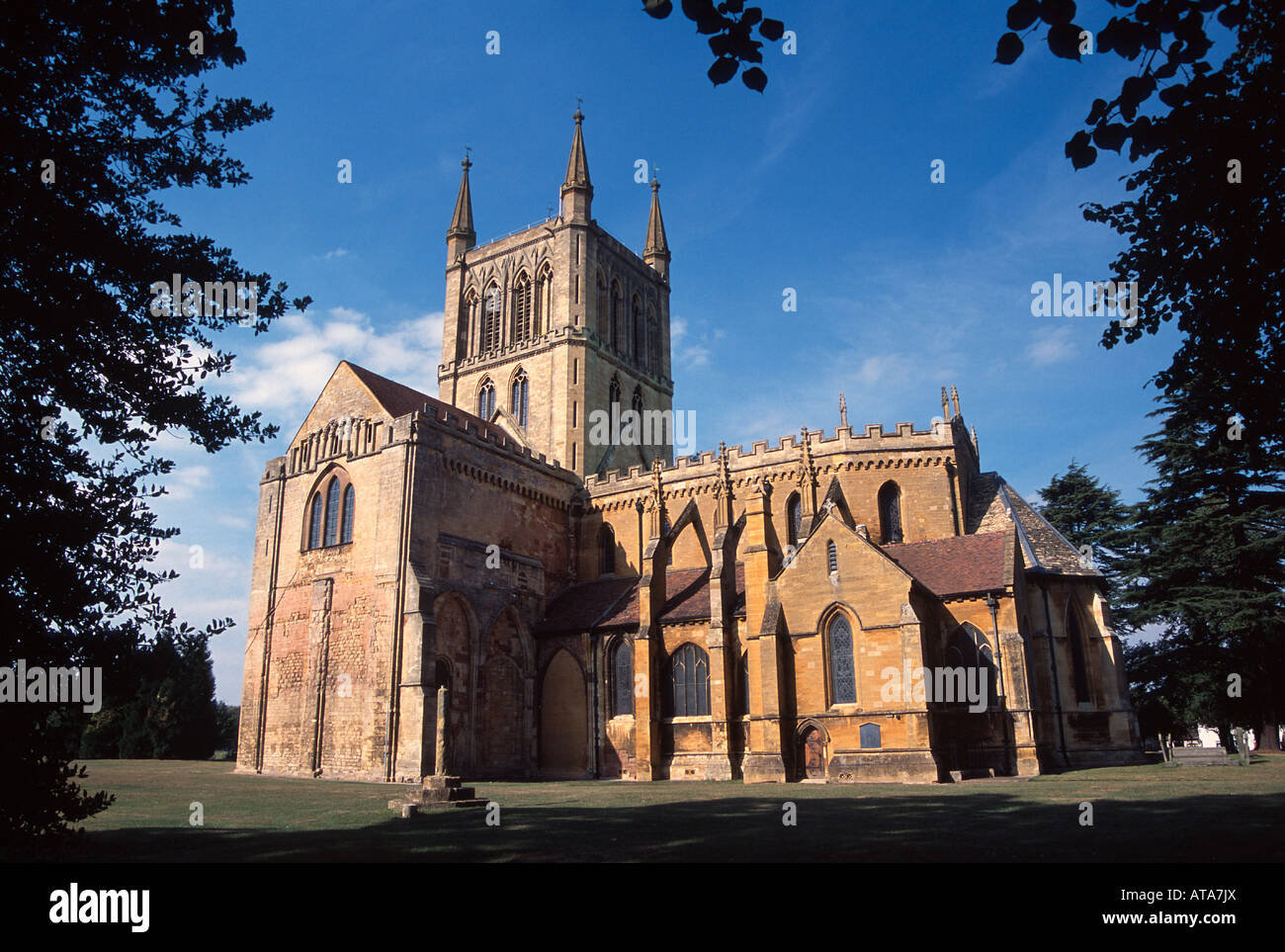 Pershore abbey Norman Inizio architettura Inglese Worcestershire Inghilterra uk gb Foto Stock