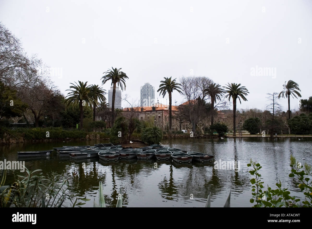 Lago artificiale. Il parco della Ciutadella, Barcellona Foto Stock