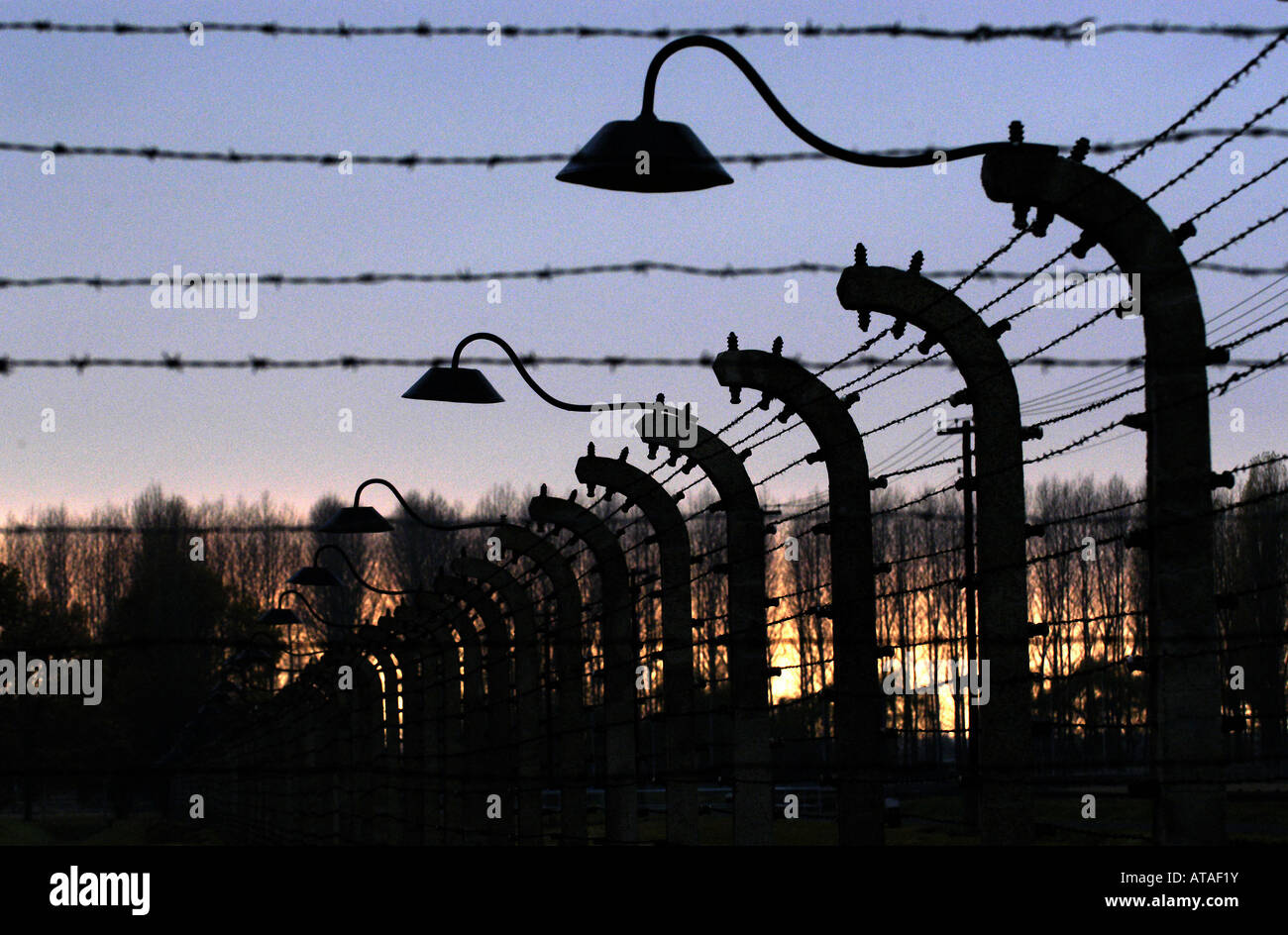 Zona della morte in Auschwitz-Birkenau ex-nazista tedesco Campo di Concentramento Foto Stock