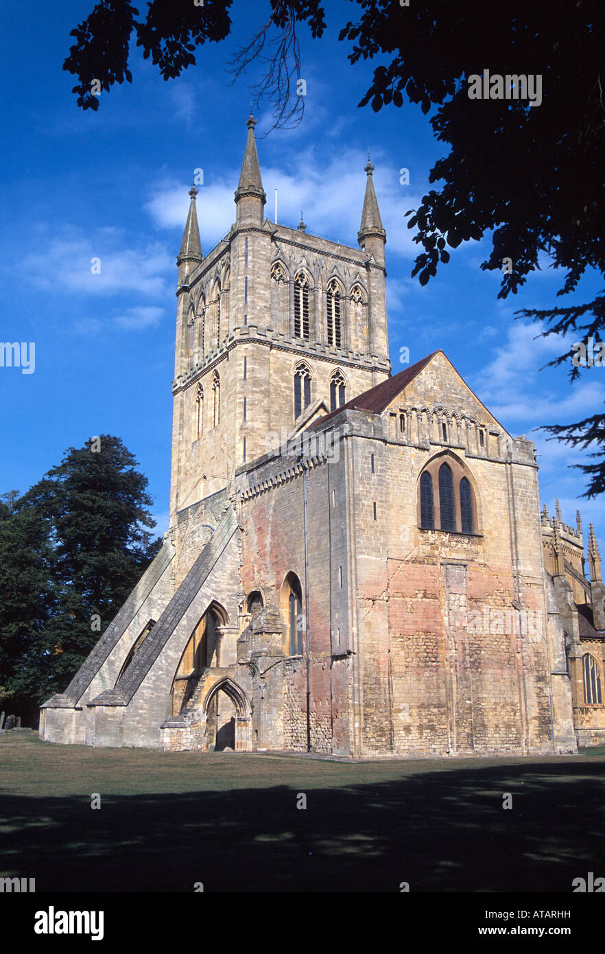 Pershore abbey Norman Inizio architettura Inglese Worcestershire Inghilterra uk gb Foto Stock