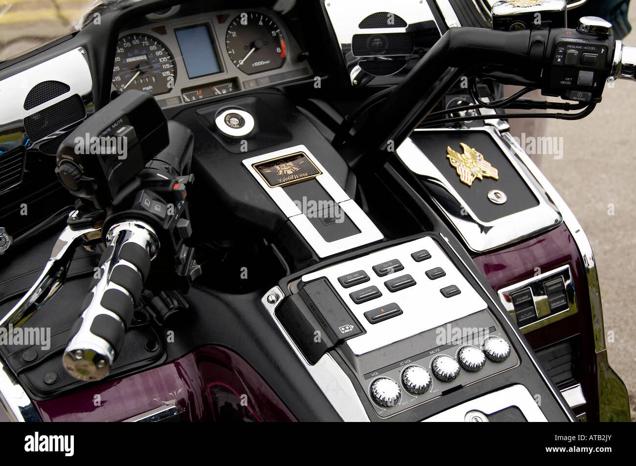 Honda Goldwing moto di lusso confortevole sedile Foto Stock
