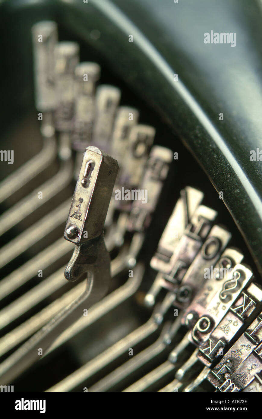 Anschlaege einer alten Schreibmaschine Ausrufezeichen das ist gedrueckt Foto Stock