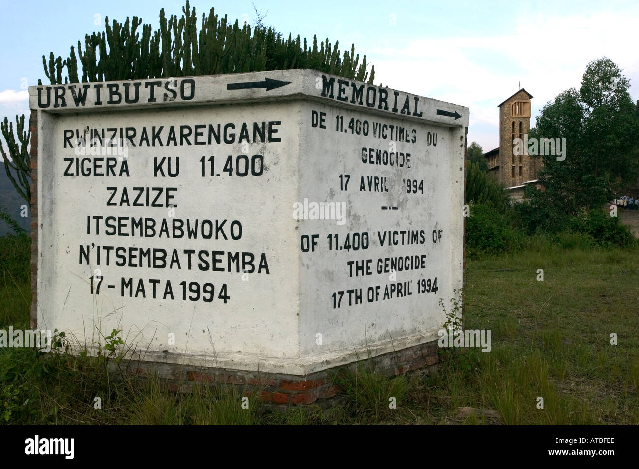 Un genocidio ruandese memorial ricorda 11 400 vittime del 1994 la guerra in Ruanda Africa centrale Foto Stock