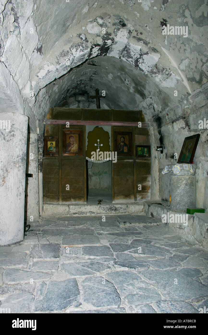 Agios Stephanos cappella in Antica Thera Santorini Foto Stock