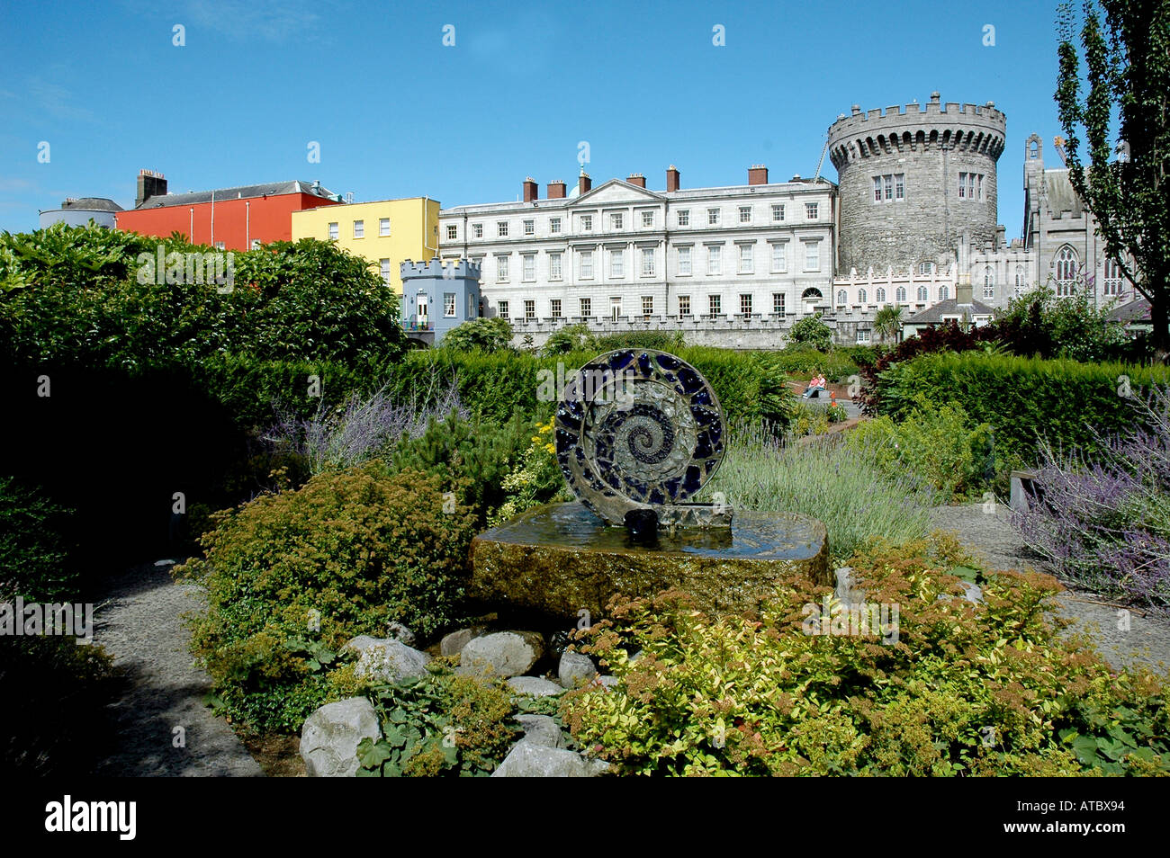 Irlanda : il castello di Dublino e giardini Foto Stock