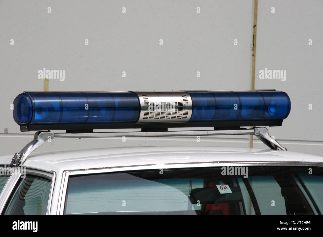 American automobile della polizia con luce blu Foto Stock
