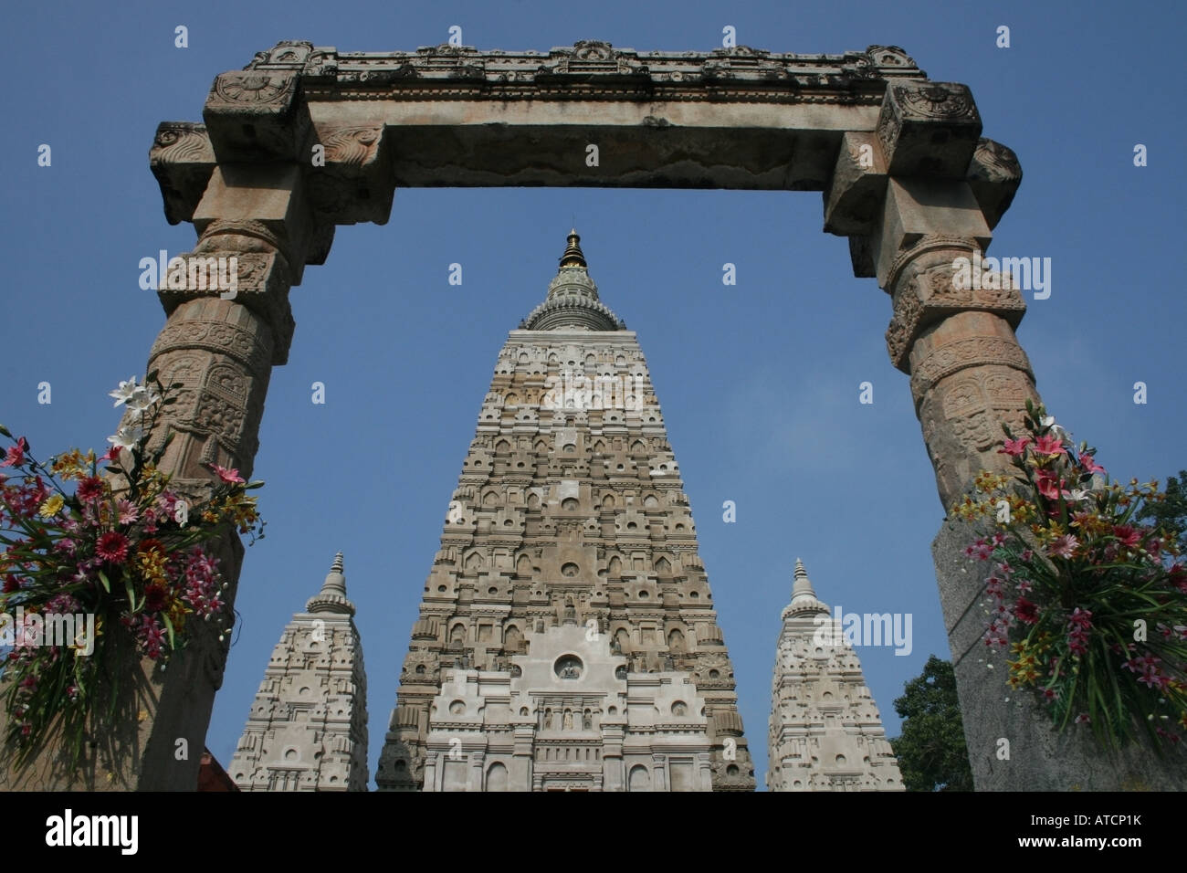 Tempio di Mahabodhi , Bodhgaya, , Bihar, in India Foto Stock