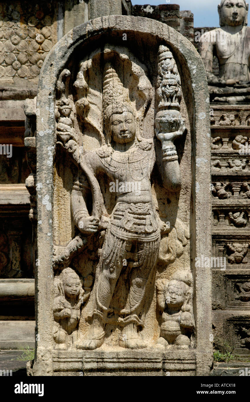 Il buddismo Buddha Polonnaruwa Vatadage Sri Lanka Foto Stock