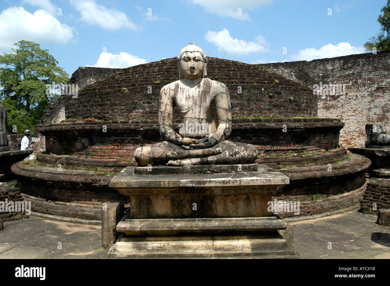 Il buddismo Buddha Polonnaruwa Vatadage Sri Lanka Foto Stock