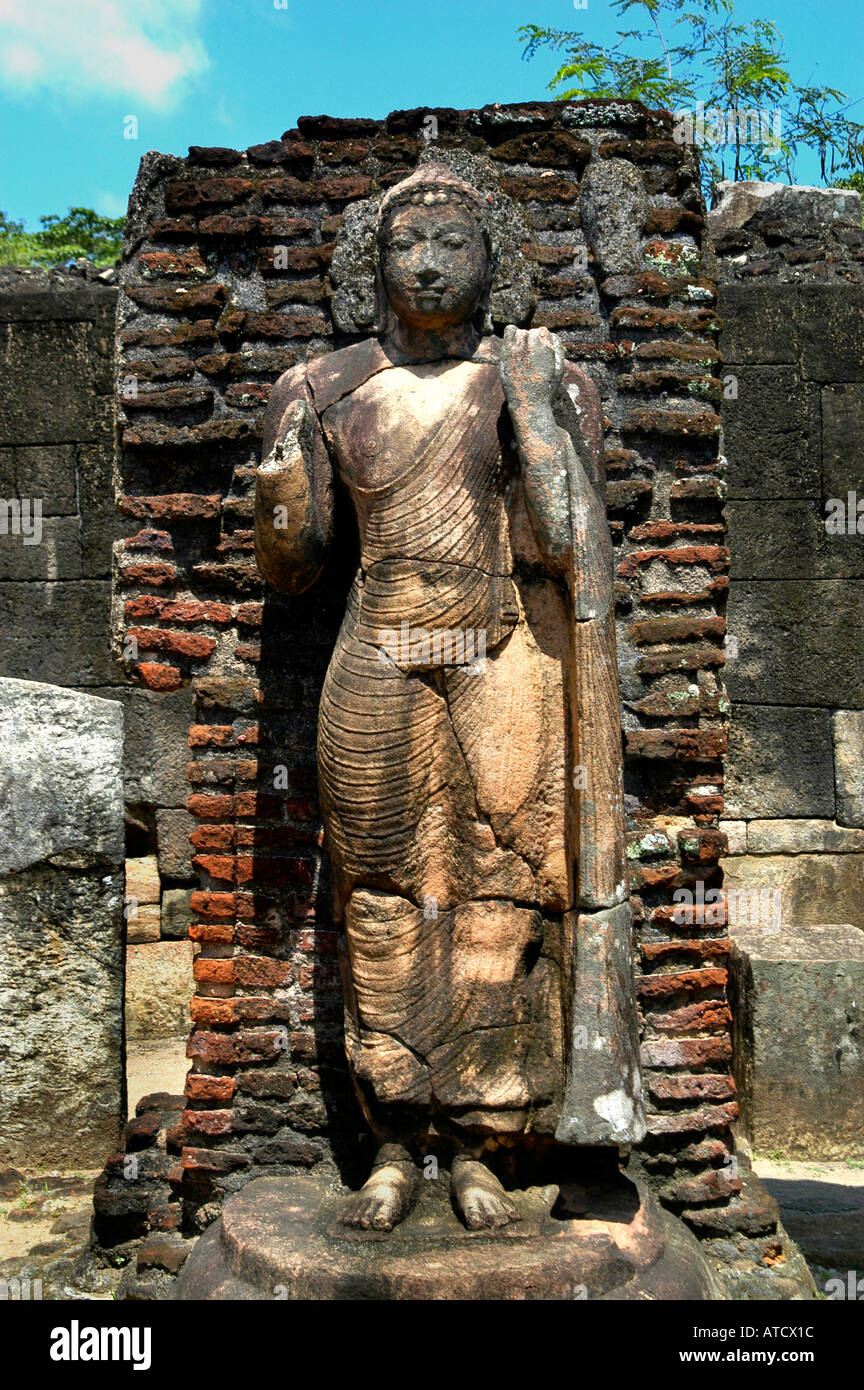 Il buddismo Buddha Polonnaruwa Vatadage Sri Lanka Foto Stock