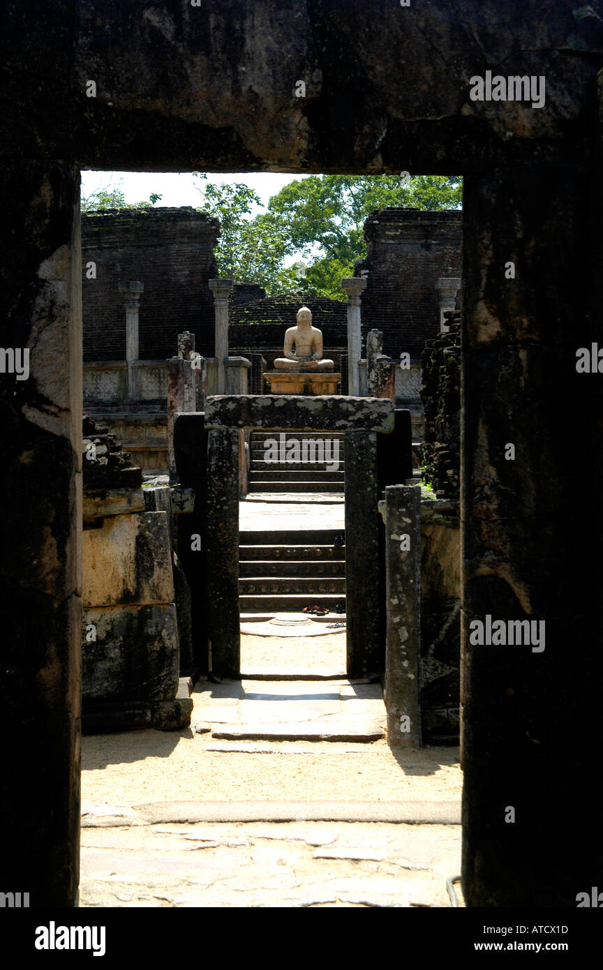 Il buddismo Buddha Polonnaruwa Vatadage Sri Lanka Foto Stock