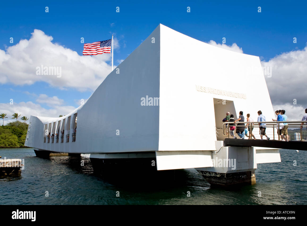 USS Arizona Memorial ingresso Foto Stock