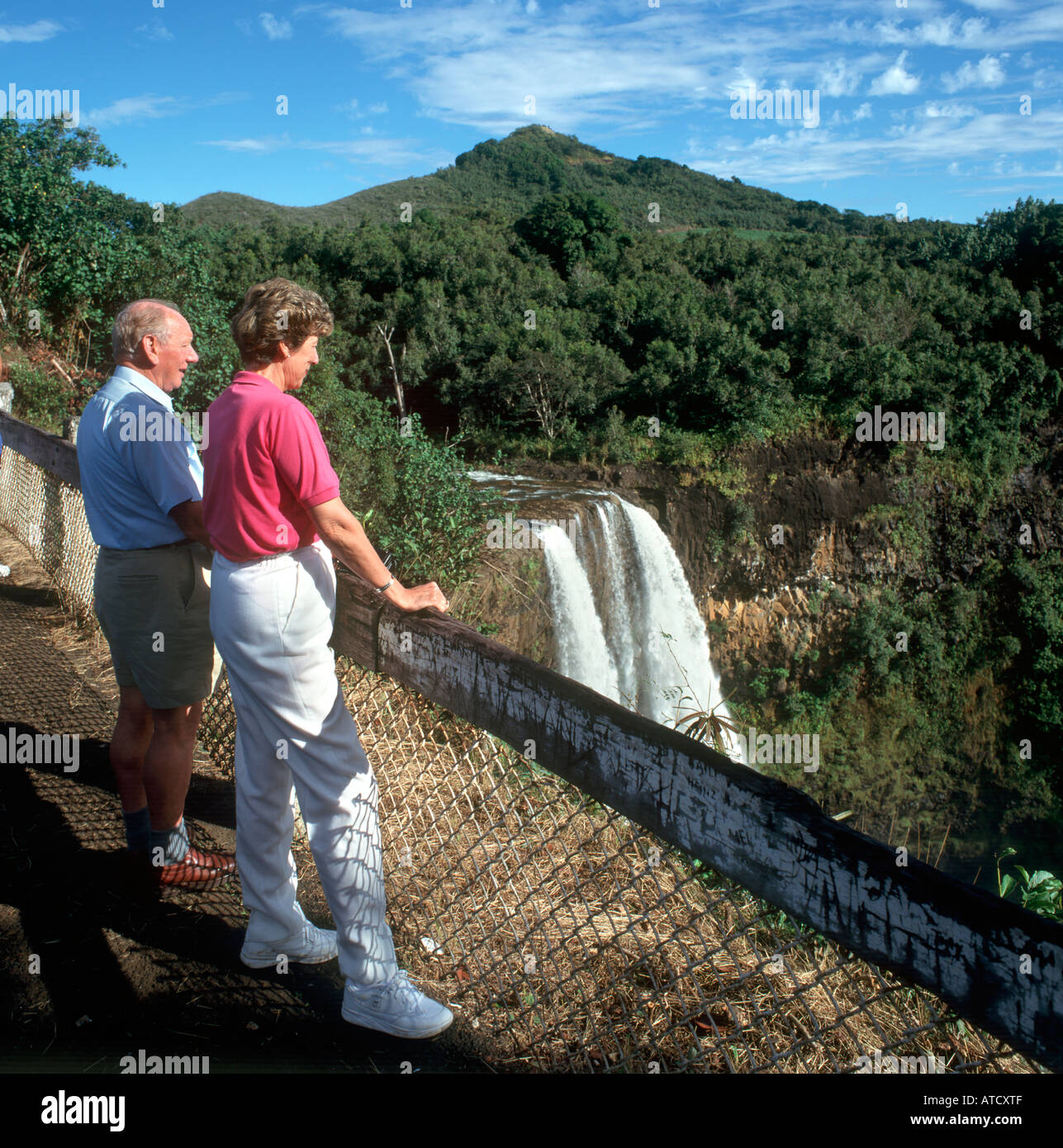 Cascate Wailua, Kauai, Hawaii, STATI UNITI D'AMERICA Foto Stock