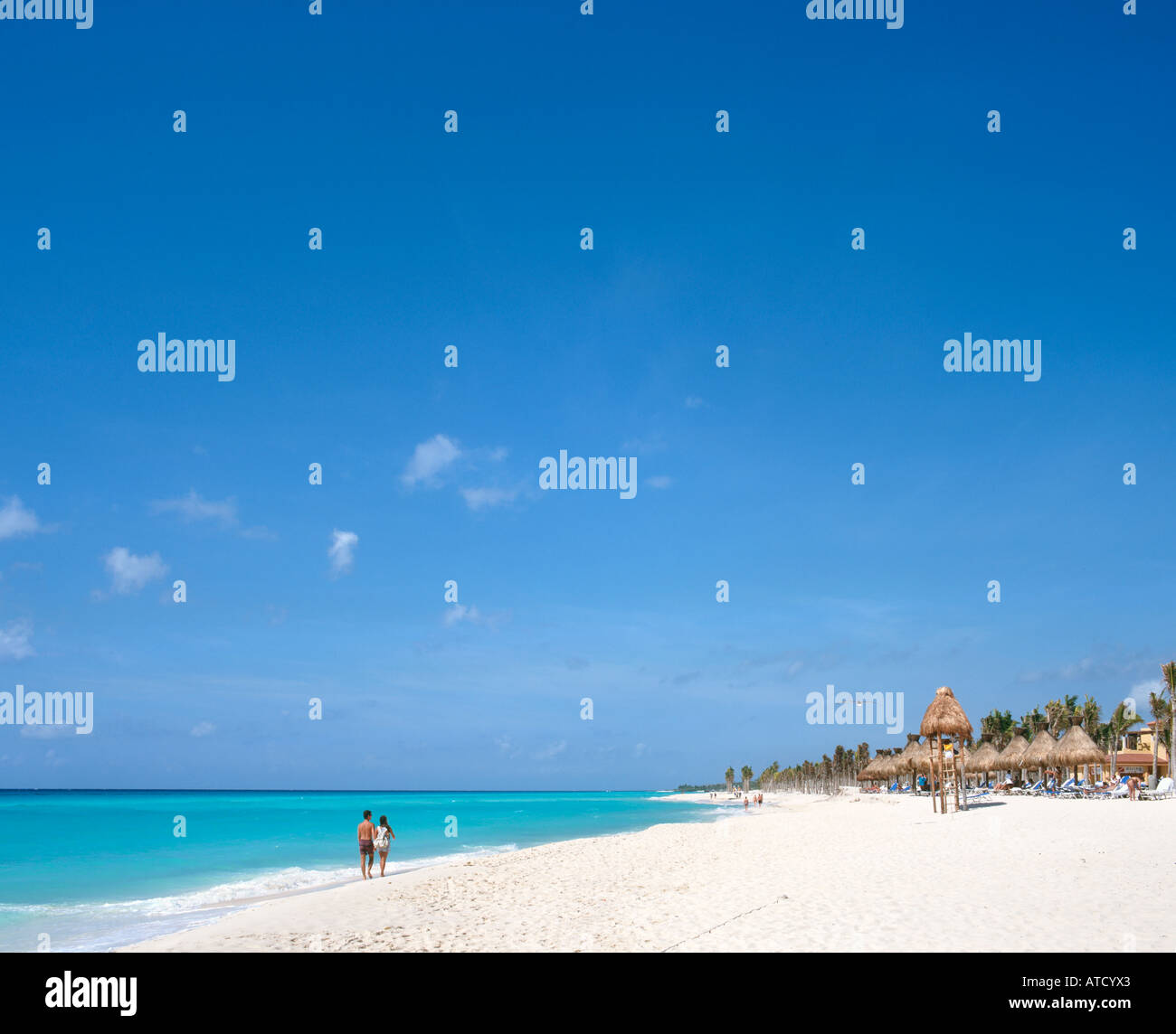 Playacar Beach, Playa del Carmen e Riviera Maya, Quintana Roo, la penisola dello Yucatan, Messico Foto Stock