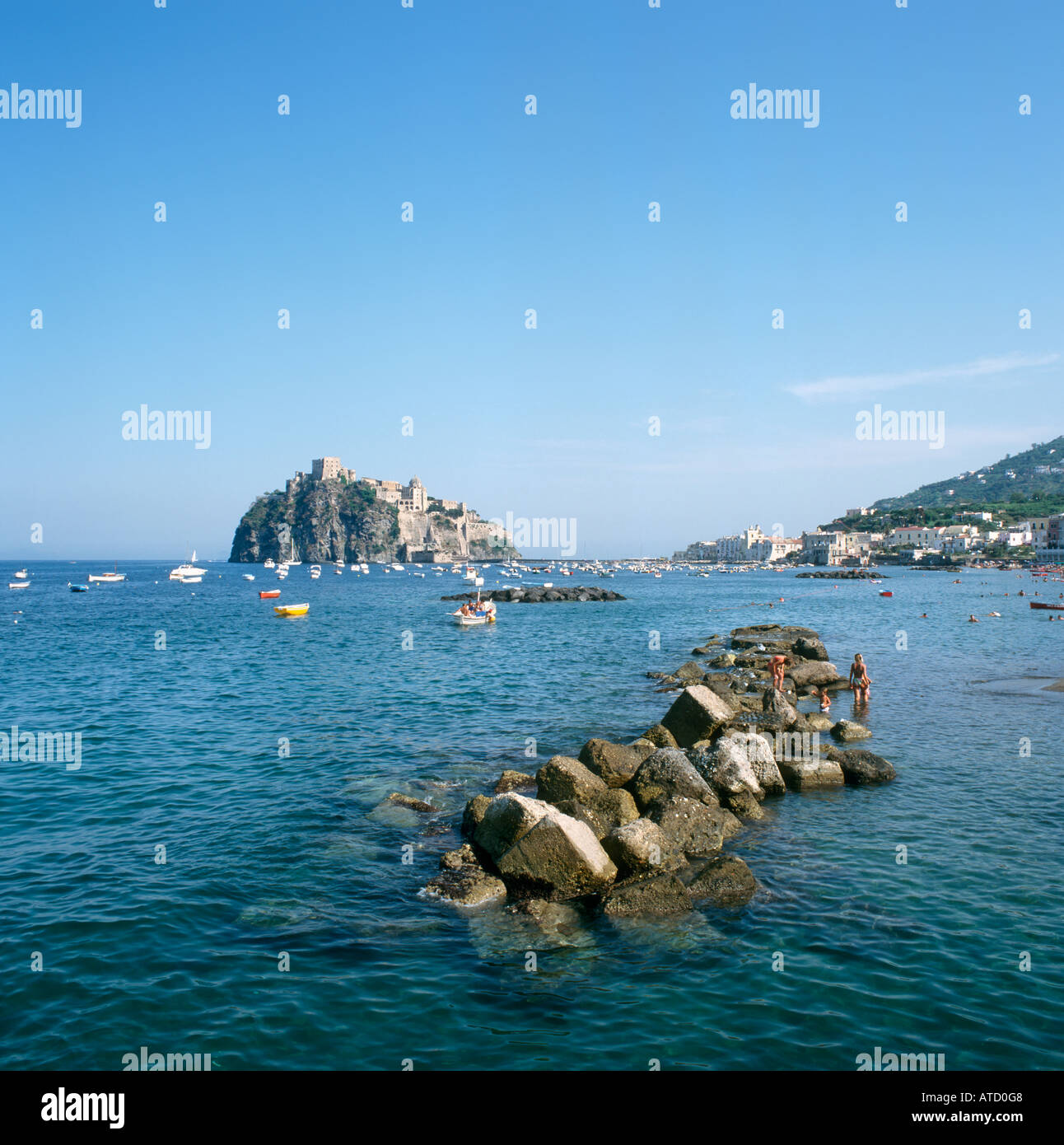 Castello Aragonese di Ischia Ponte e Ischia, Italia Foto Stock