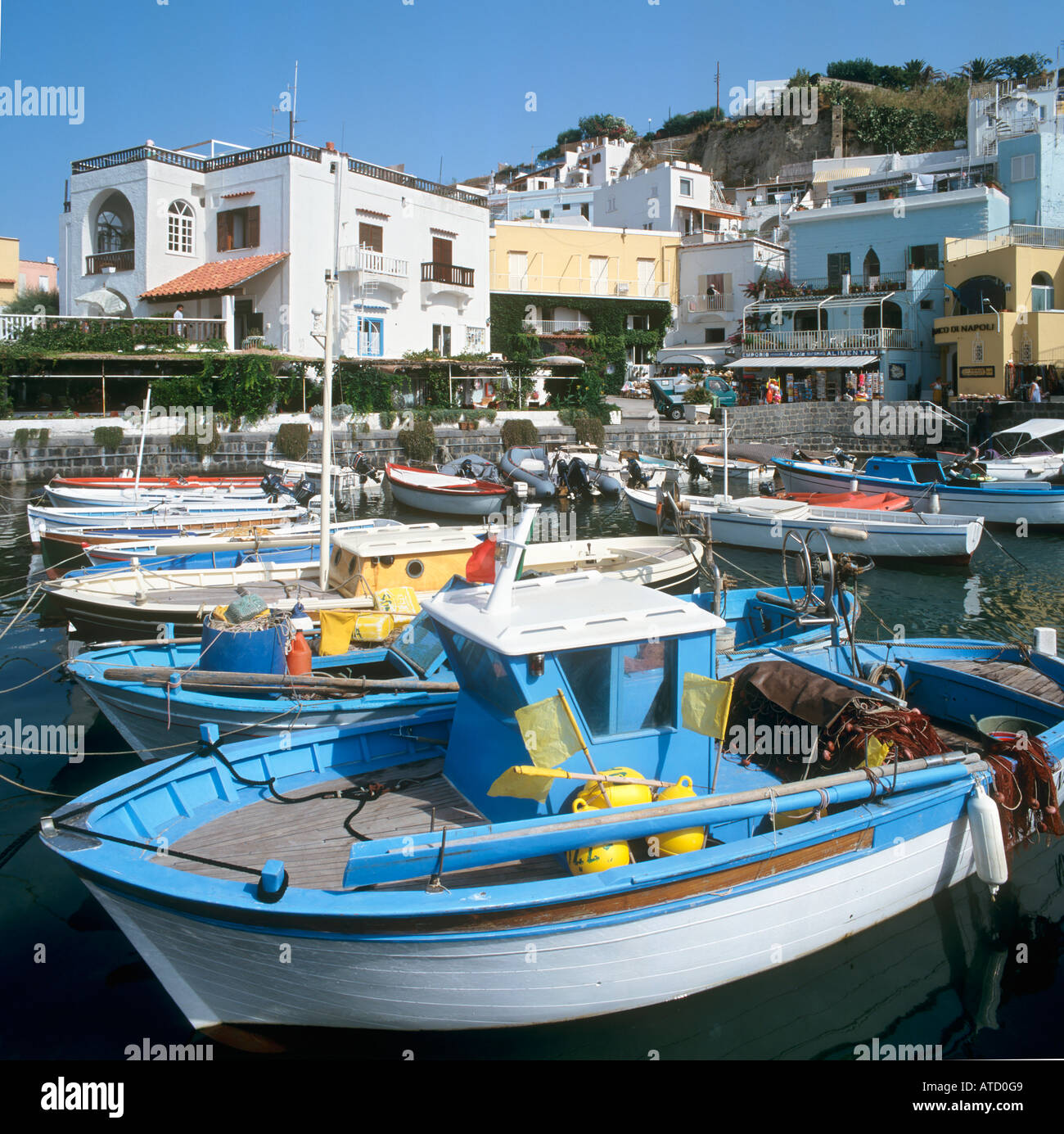 Sant Angelo Harbour, Ischia, Italia Foto Stock
